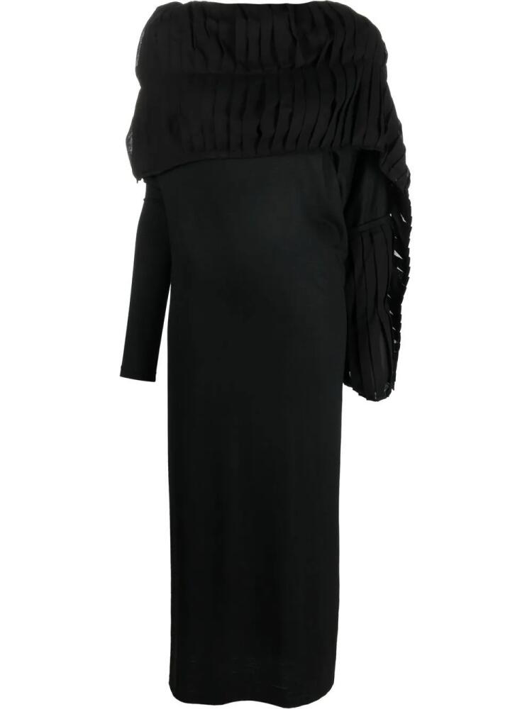 Yohji Yamamoto wool and cotton dress - Black Cover