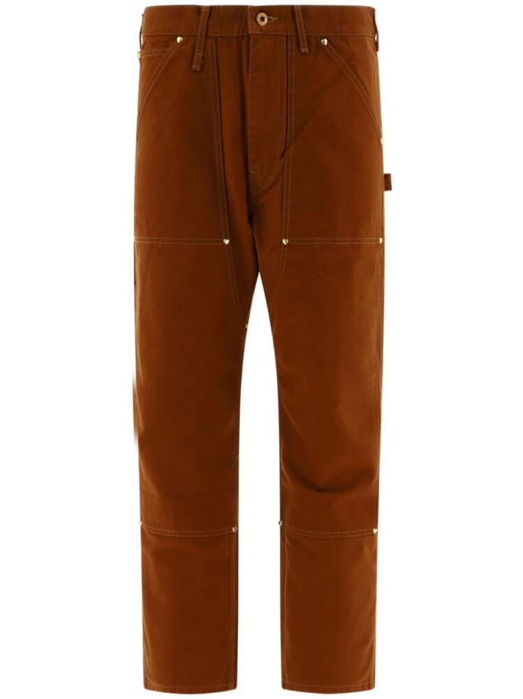 Human Made straight-leg gold-toned hardware trousers - Brown Cover