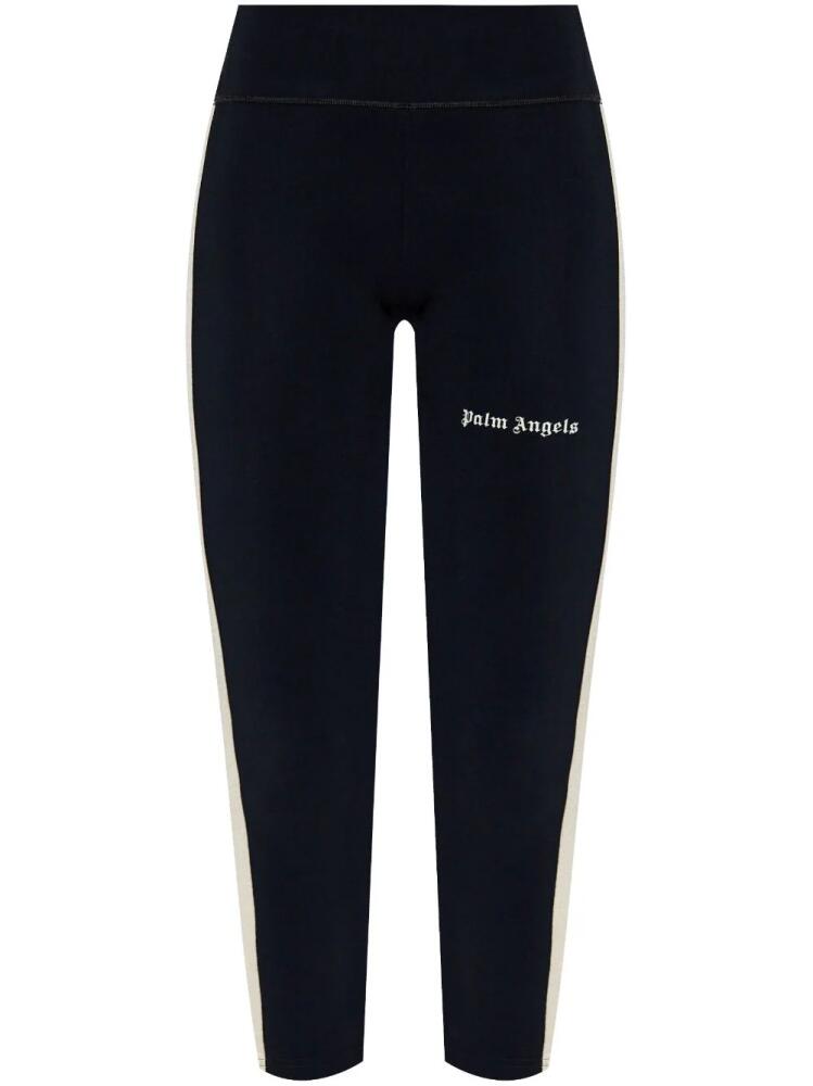 Palm Angels logo-print cropped leggings - Black Cover