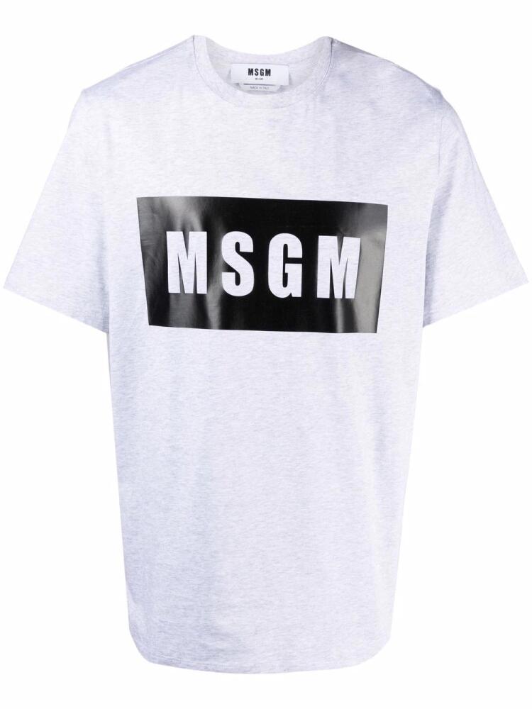 MSGM logo-print cotton T-shirt - Grey Cover