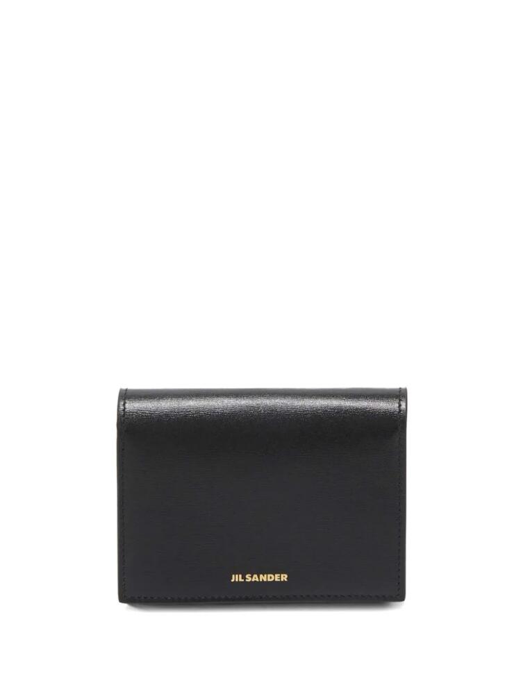 Jil Sander logo-stamp leather card holder - Black Cover