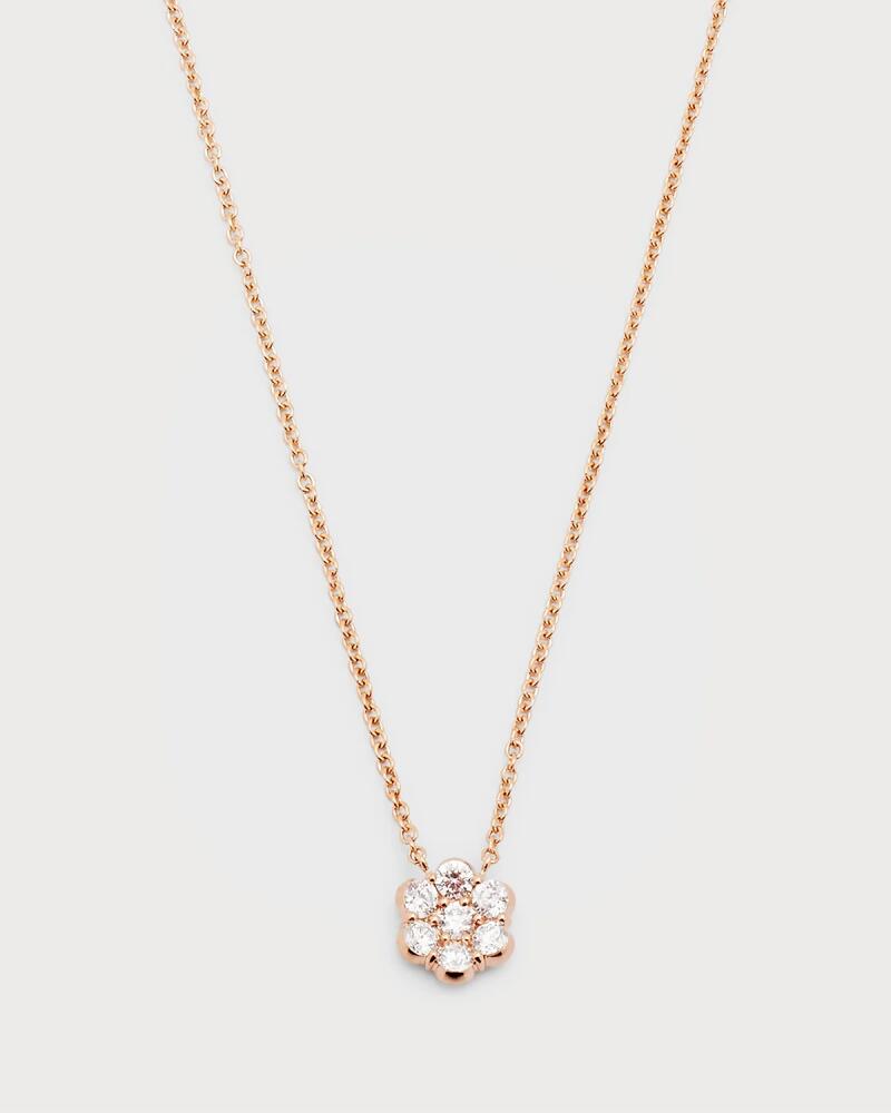 Bayco 18k Rose Gold Flower Diamond Pendant Necklace Cover