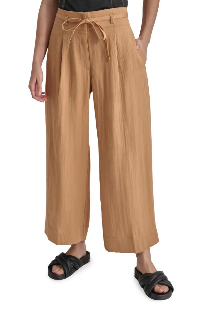 DKNY Tie Waist Wide Leg Pants in Tawney Cover