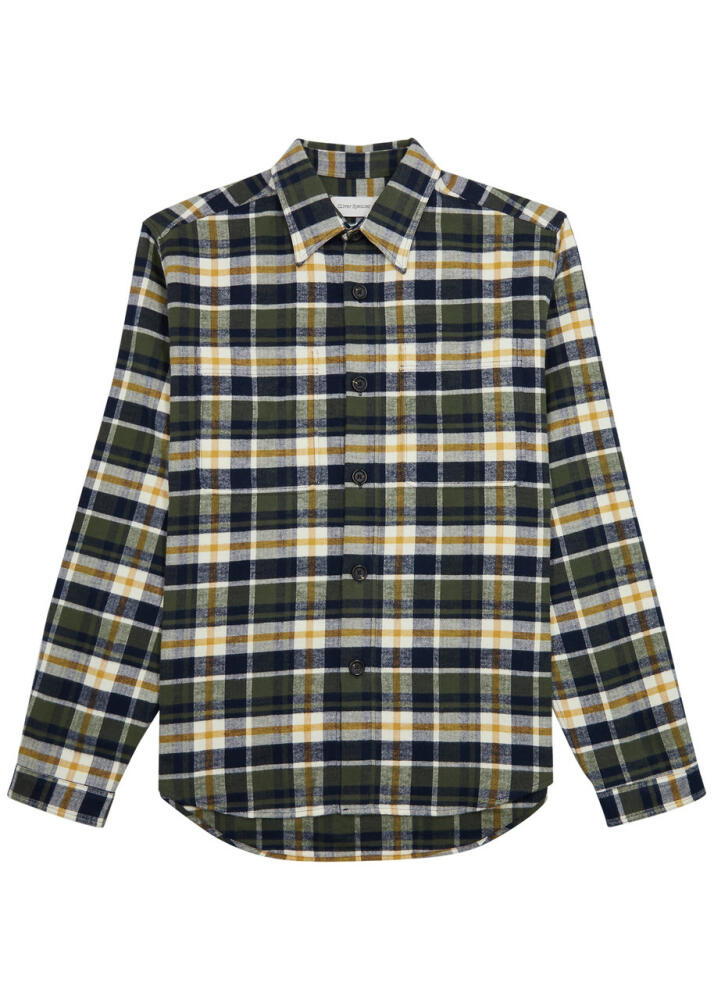 Oliver Spencer Treviscoe Checked Brushed Cotton Overshirt - Green Cover