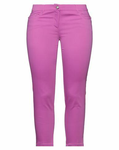 Angelo Marani Woman Pants Mauve Cotton, Polyamide, Elastane Cover