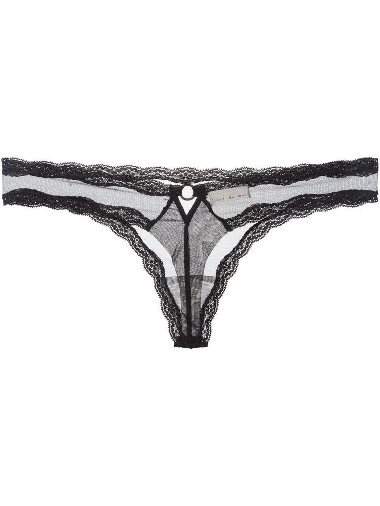 Fleur Du Mal sheer tulle thong - Black Cover