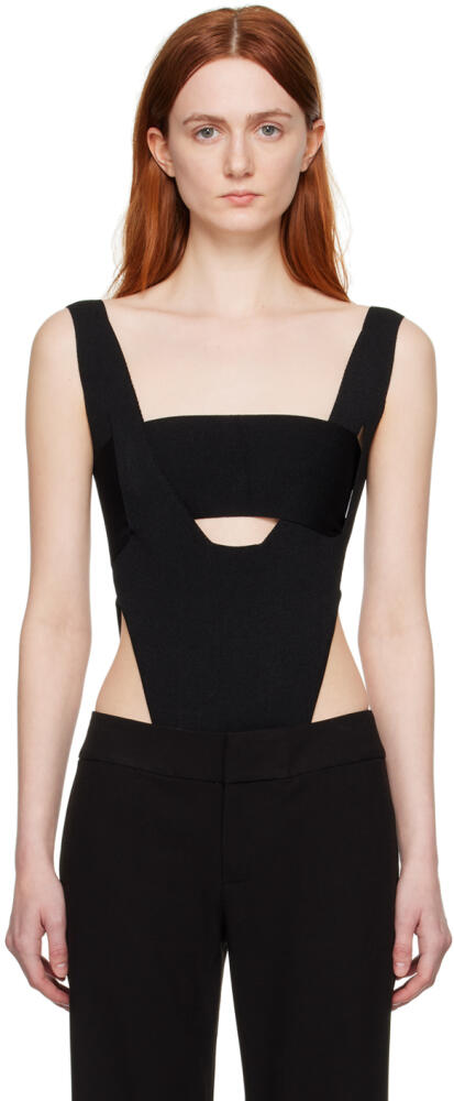 BOYAROVSKAYA Black High-Cut Bodysuit Cover