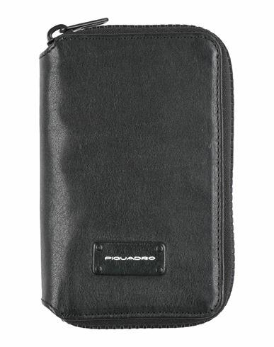 Piquadro Man Wallet Black Bovine leather Cover