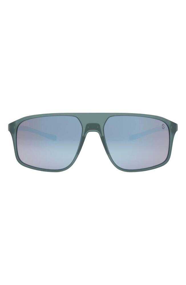 TAG Heuer Bolide 59mm Geometric Sunglasses in Matte Blue /Brown Polarized Cover