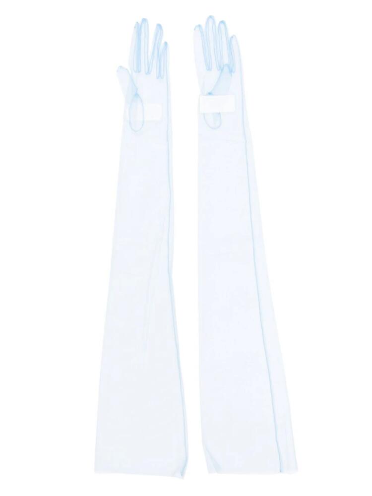 Maison Margiela semi-sheer long gloves - Blue Cover