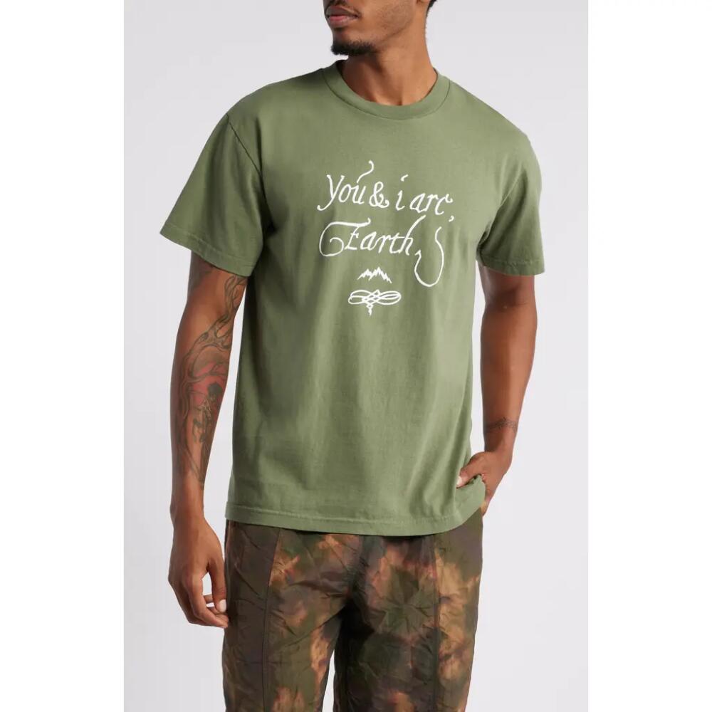 Afield Out Earth Graphic T-Shirt in Sage Cover