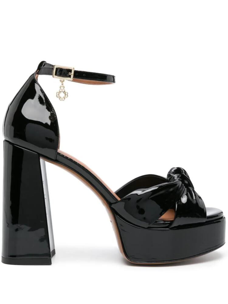 Maje 115mm knot-detail platform sandals - Black Cover