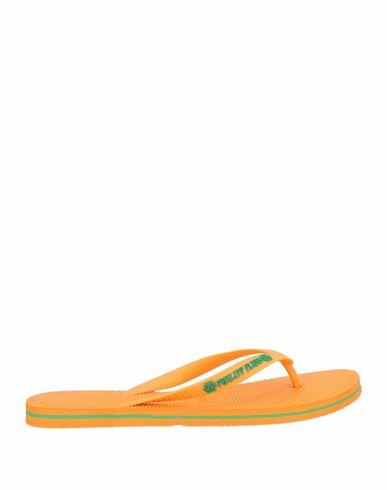 Philipp Plein Man Thong sandal Orange Plastic Cover