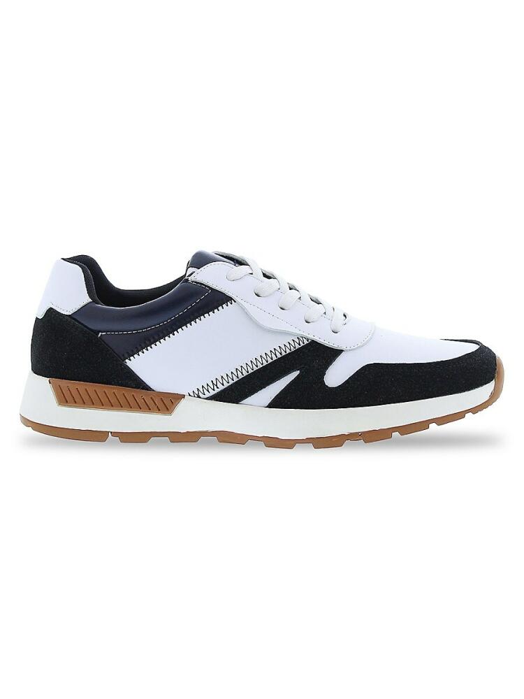 English Laundry Men's Nolan Colorblock Leather & Suede Sneakers - White Cover