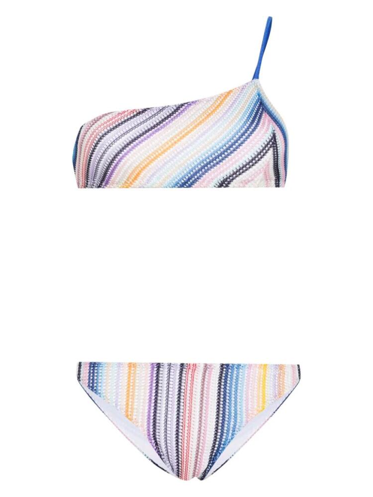 Missoni striped one-shoulder bikini - Blue Cover