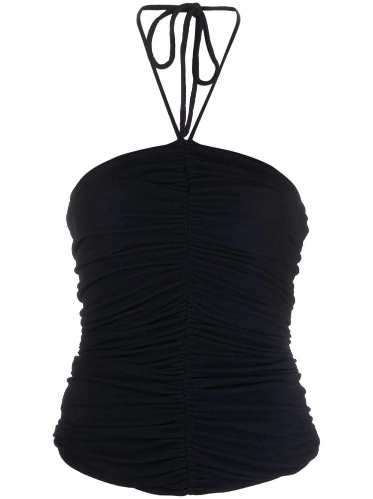 Alexandre Vauthier ruched halterneck top - Blue Cover