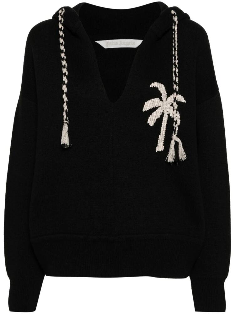 Palm Angels Palm knitted hoodie - Black Cover