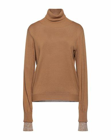 Tela Woman Turtleneck Camel Wool, Acrylic Cover