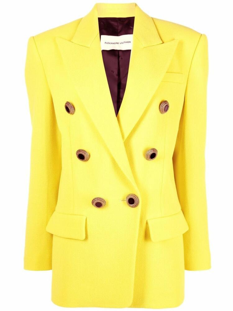 Alexandre Vauthier double-breasted wool blazer - Yellow Cover