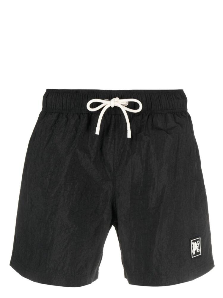 Palm Angels monogram-appliqu swim shorts - Black Cover