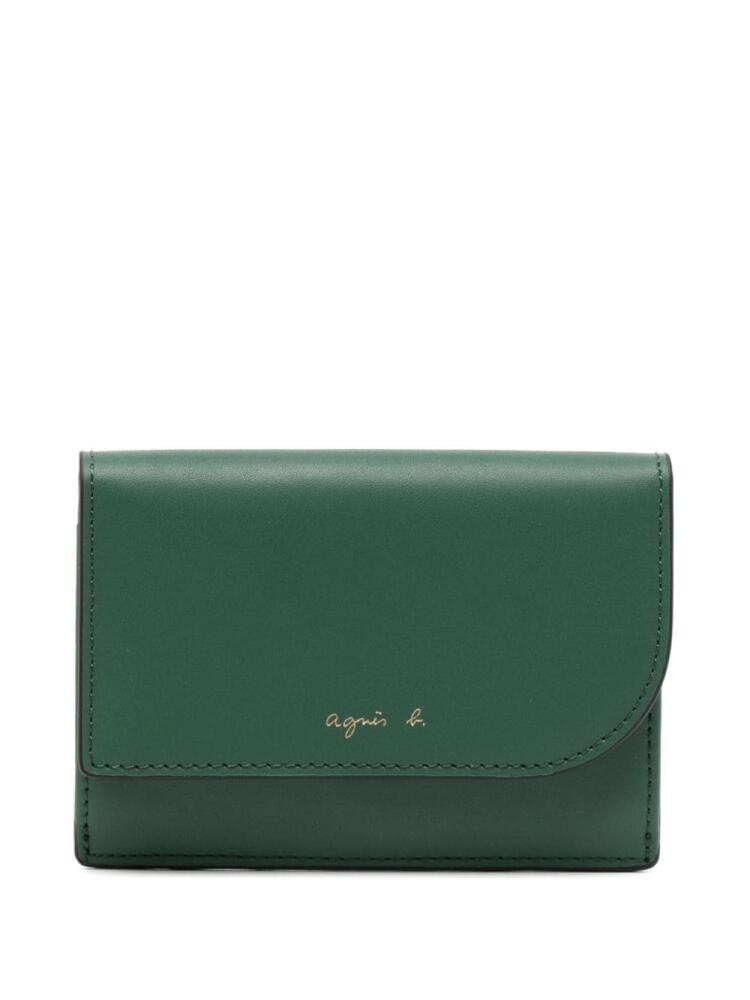 agnès b. leather pass case - Green Cover