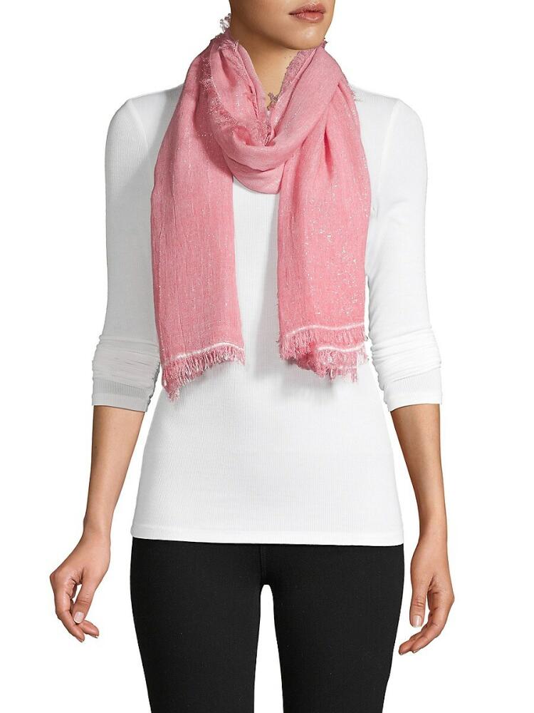 La Fiorentina Women's Fringe-Trim Scarf - Watermelon Cover