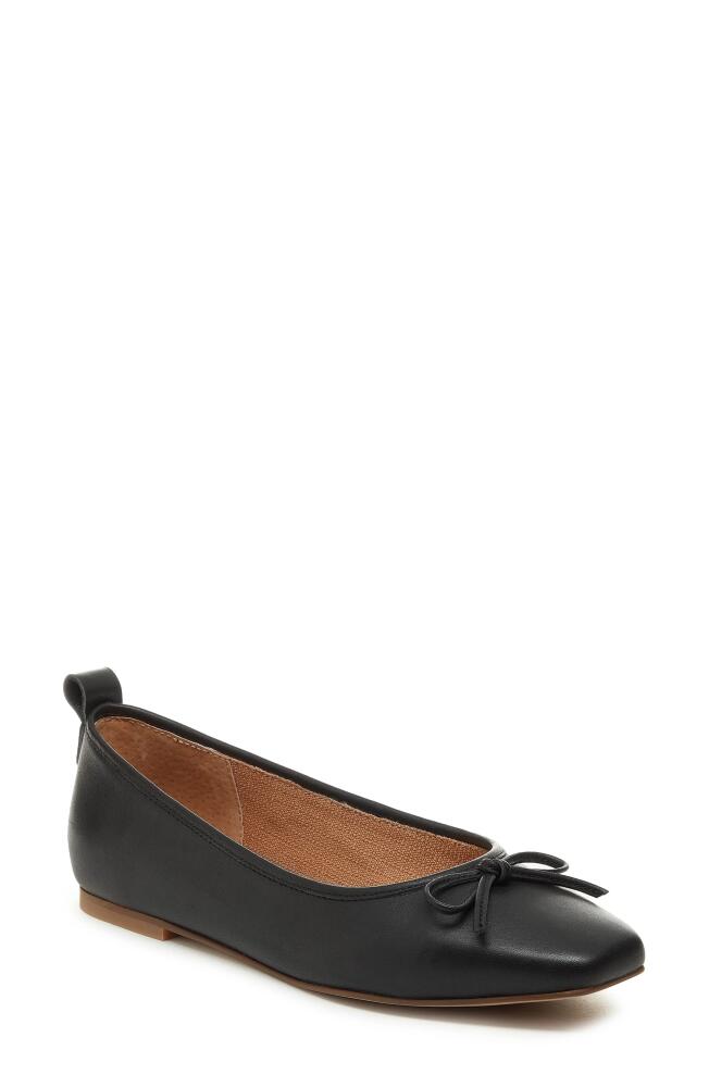 Kelsi Dagger Brooklyn Frankie Square Toe Ballet Flat in Black Leather Cover