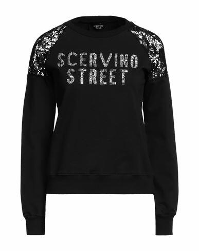 Ermanno Scervino Woman Sweatshirt Black Cotton, Elastane Cover