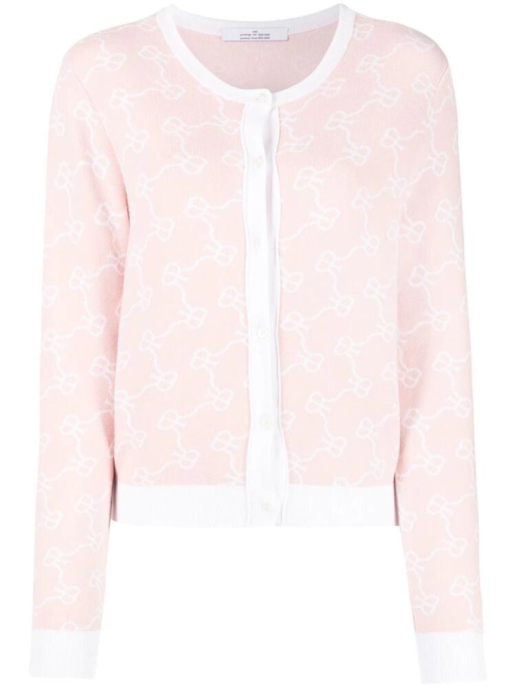 Rokh monogram-print button-up cardigan - Pink Cover