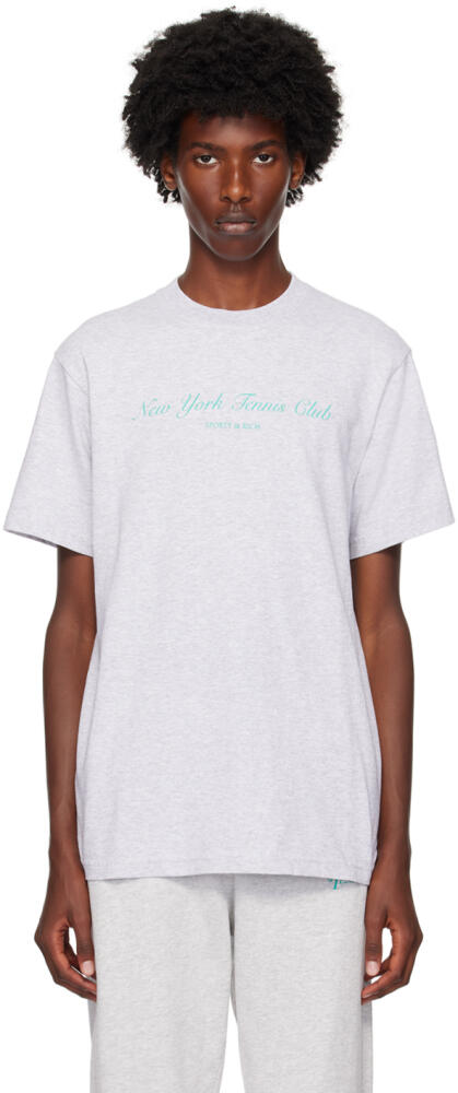 Sporty & Rich Gray 'NY Tennis Club' T-Shirt Cover