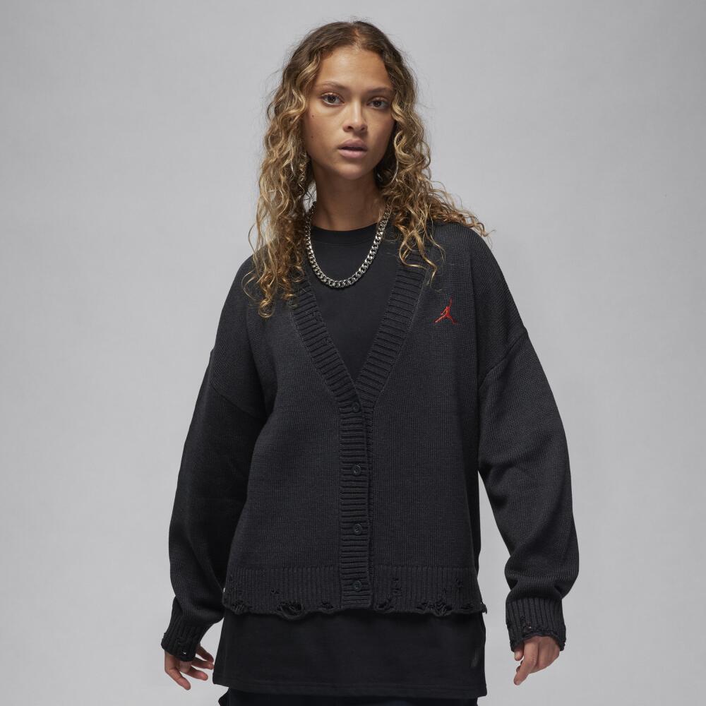 Women's Jordan Distressed Cardigan in Black Cover