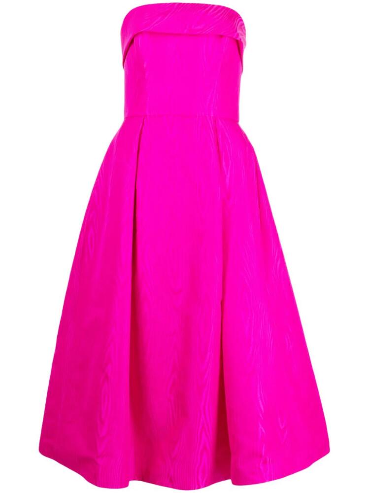 Amsale fold-pleat midi dress - Pink Cover