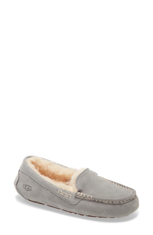 UGG(r) Ansley Water Resistant Slipper in Light Grey Suede Cover