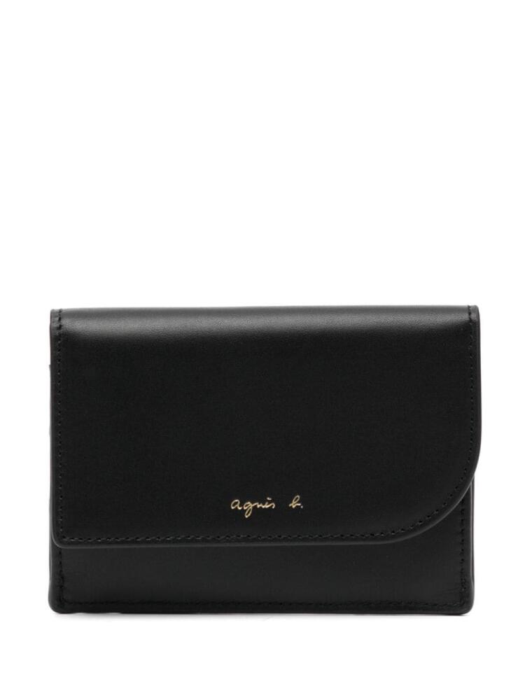 agnès b. leather pass case - Black Cover