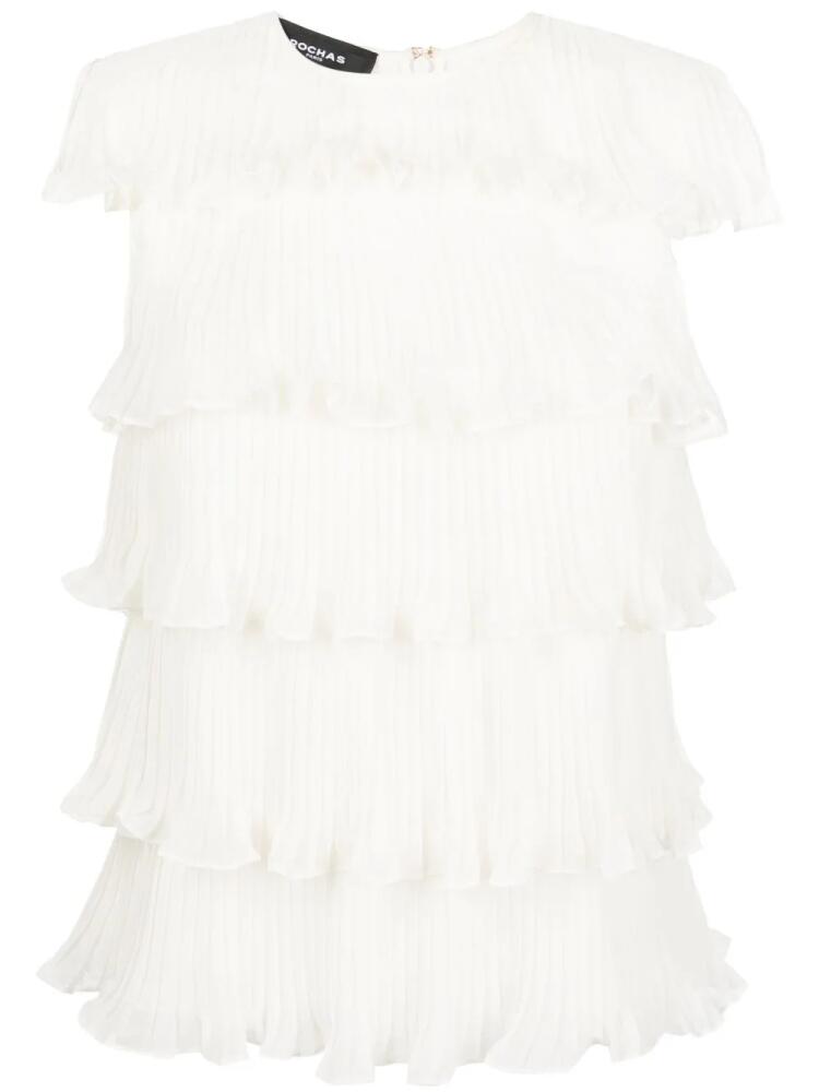 Rochas pleated ruffle blouse - White Cover