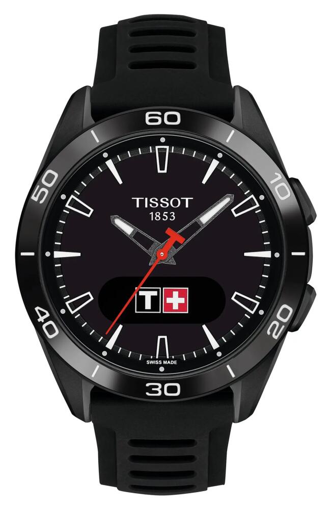 Tissot T-Touch Connect Sport Solar Smart Silicone Strap Watch, 43.75mm in Black Cover