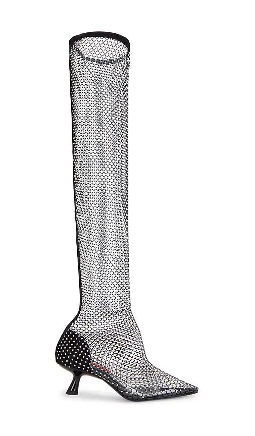 Simon Miller Crystal Fishnet Tall Kuki Boot in Black Cover