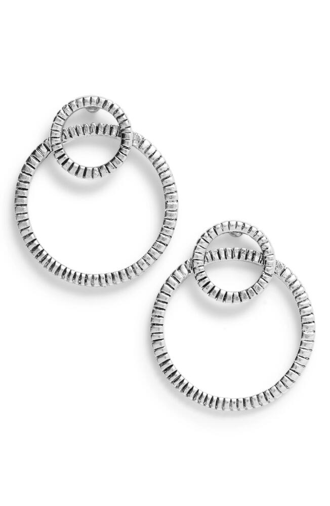 Karine Sultan Double Hoop Earrings in Silver Cover