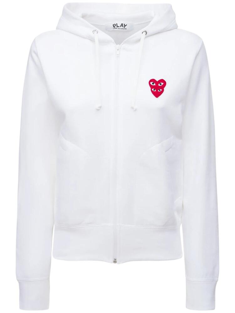 COMME DES GARÇONS PLAY Logo Cotton Jersey Zip Sweatshirt Hoodie Cover