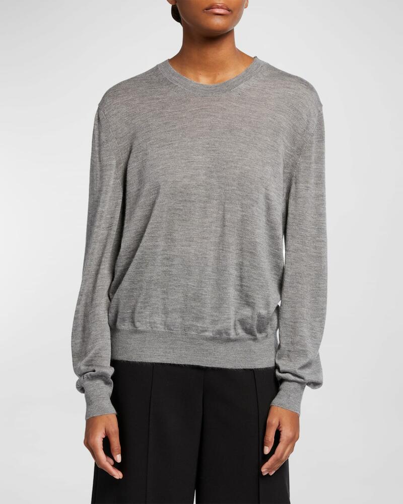 THE ROW Islington Long-Sleeve Cashmere Top Cover