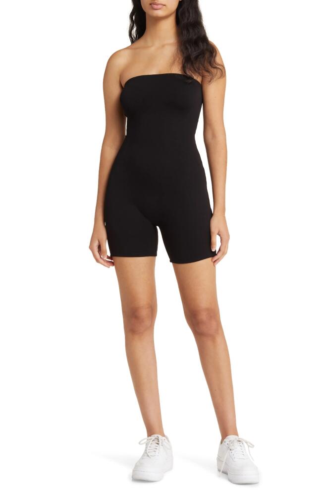 Naked Wardrobe Meant Tu-Be Strapless Romper in Black Cover