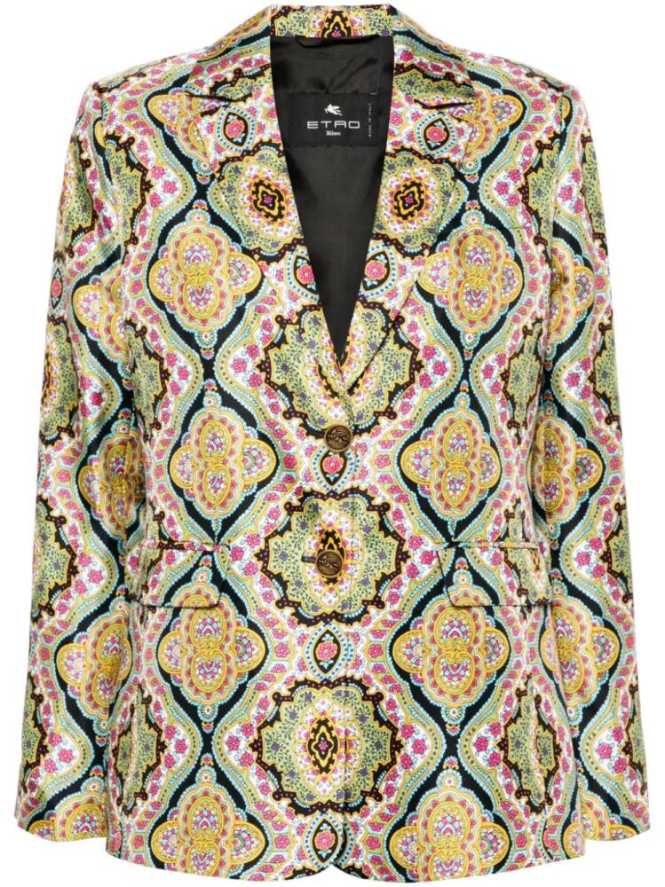 ETRO floral-print silk blazer - Green Cover