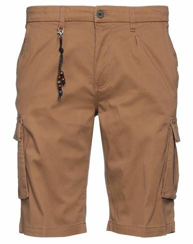 Yes Zee By Essenza Man Shorts & Bermuda Shorts Brown Cotton, Elastane Cover