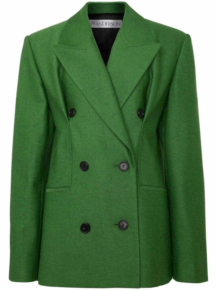 JW Anderson double-breasted hourglass blazer - Green Cover