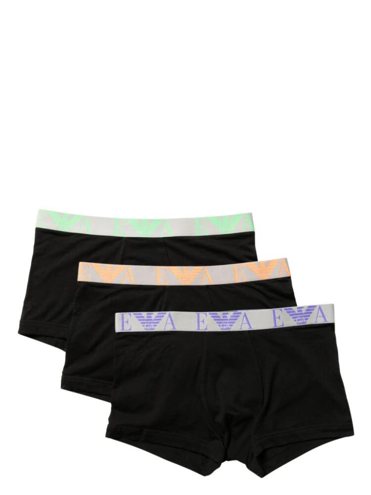 Emporio Armani logo-waistband briefs (pack of three) - Black Cover