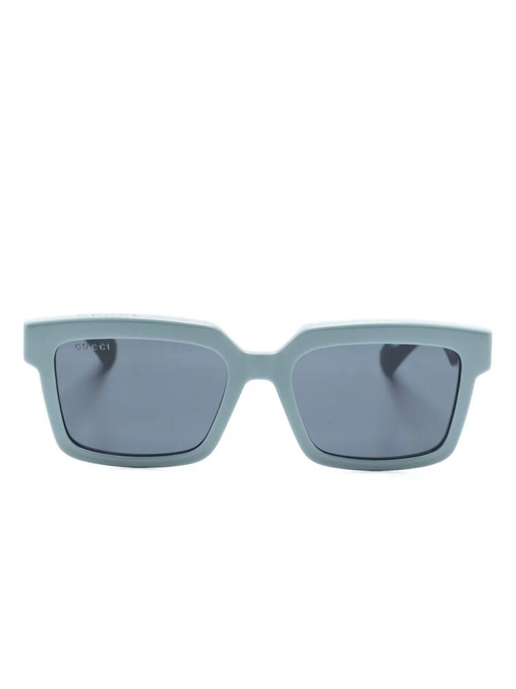 Gucci Eyewear interchangeable-lenses rectangle-frame glasses - Blue Cover