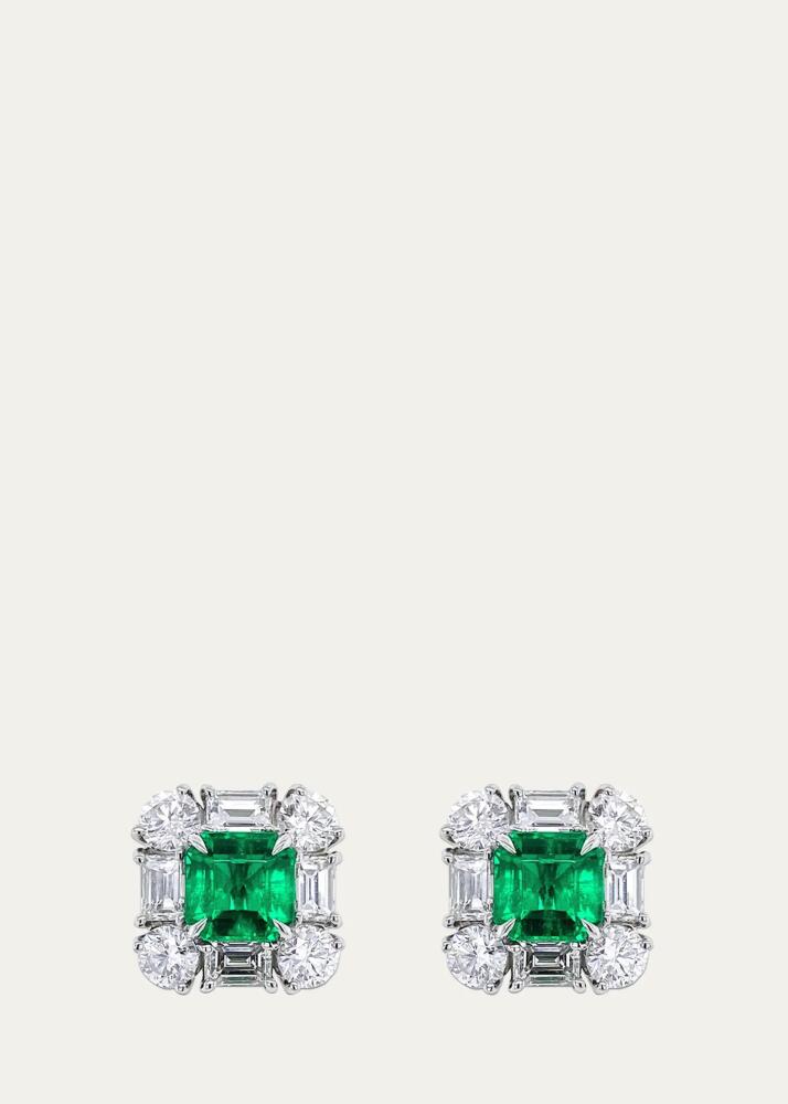 Bayco Emerald and Diamond Stud Earrings Cover