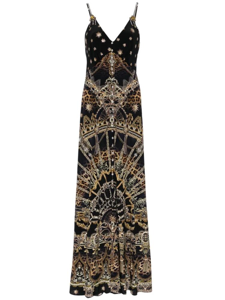 Camilla graphic-print silk maxi dress - Blue Cover