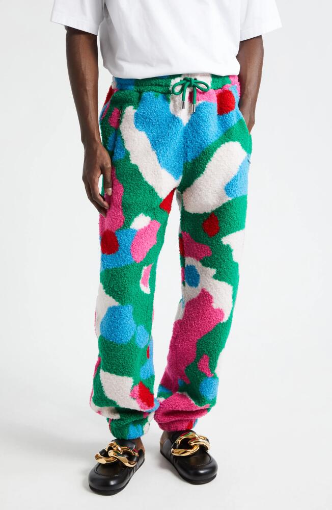 JW Anderson Multicolor Graphic Fleece Sweatpants in Pink/Multi Cover