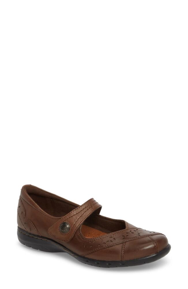 Rockport Cobb Hill 'Petra' Mary Jane Flat in Brown Leather Cover